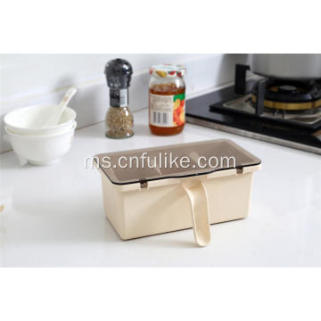 Container Condiment Fiber Buluh Portable dengan Handle